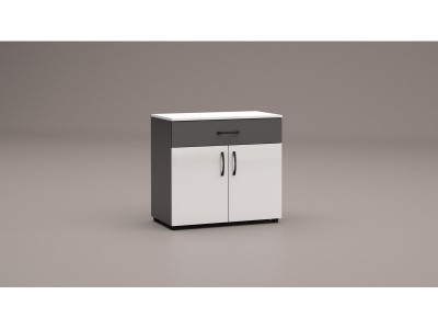 Ντουλάπι Apolo 6 (ανθρακίτη στιλπνό /λευκό στιλπνό)